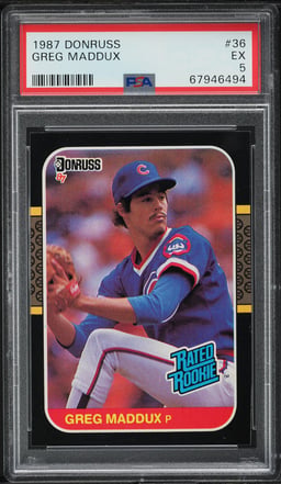 1987 Donruss Greg Maddux ROOKIE #36 PSA 5 EX