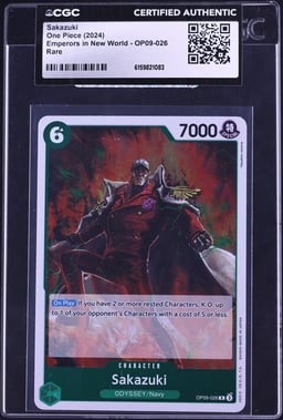 2024 One Piece Japanese Emperors In New World Sakazuki #OP09-026 CGC AUTH
