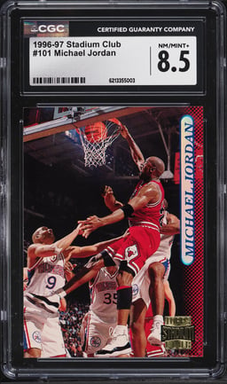 1996 Stadium Club Basketball Michael Jordan #101 CGC 8.5 NM-MT+