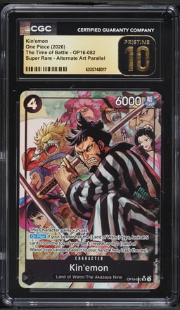 2026 One Piece The Time Of Battle SR Alt Art Kin'emon #OP16-082 CGC 10 PRISTINE