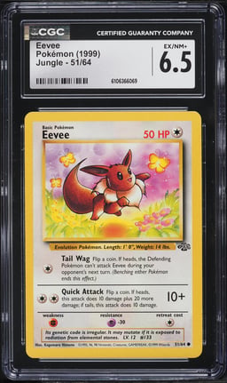 1999 Pokemon Jungle Eevee #51 CGC 6.5 EXMT+