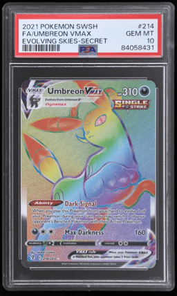 2021 Pokemon Sword and Shield Evolving Skies Rainbow Rare Umbreon Vmax #214 PSA 10