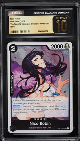 2026 One Piece The World's Strongest Warriors Nico Robin #OP17-087 CGC 10 PRISTINE