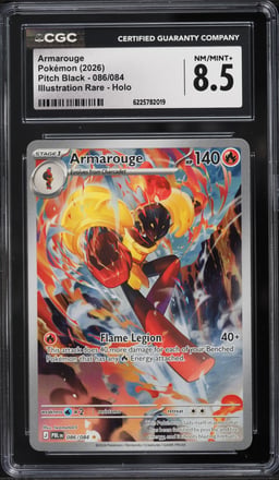 2026 Pokemon Mega Evolution Pitch Black IR Armarouge #86 CGC 8.5 NM-MT+