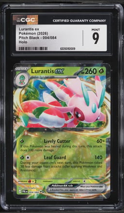2026 Pokemon Mega Evolution Pitch Black Holo Lurantis Ex #4 CGC 9 MINT