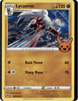2020 Lycanroc #095/185 Miscellaneous Cards & Products
