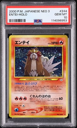 2000 Pokemon Japanese Neo 3 Holo Entei #244 PSA 10 GEM MINT