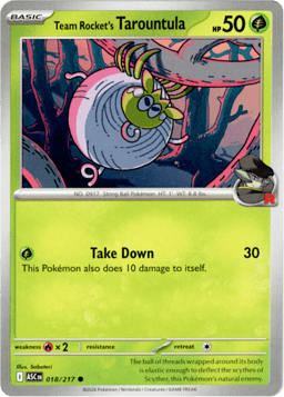 2026 Team Rocket's Tarountula #18 Ascended Heroes