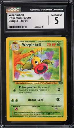 1999 Pokemon Jungle Weepinbell #48 CGC 5 EX