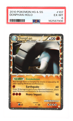 2010 Pokemon Heartgold Soulsilver Holo Donphan #107 PSA 6