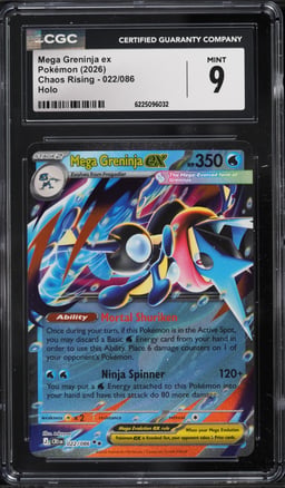 2026 Pokemon Mega Evolution Chaos Rising Holo Mega Greninja EX  #22 CGC 9 MINT