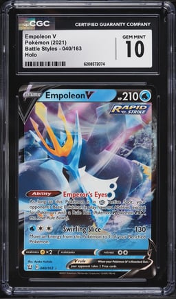2021 Pokemon Sword & Shield Battle Styles Holo Empoleon V #40 CGC 10 GEM MINT