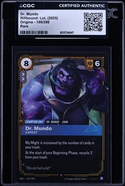 2025 Riftbound League Of Legends LoL Origins Dr. Mundo #109 CGC AUTH