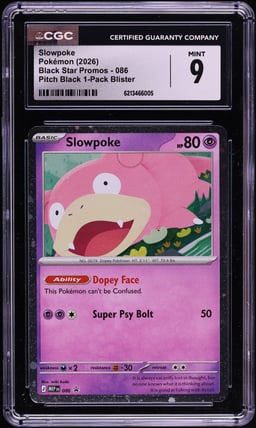 2026 Pokemon Mega Evolution Black Star Promo Pitch Black 1-Pack Blister Slowpoke #086 CGC 9
