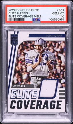 2022 Donruss Elite Coverage Cliff Harris PATCH #EC7 PSA 10 GEM MINT
