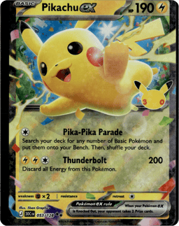 2026 Pikachu ex #53 30th Celebration