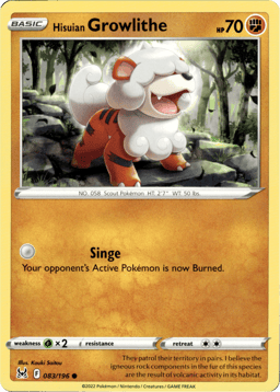 2022 Hisuian Growlithe #83 Lost Origin