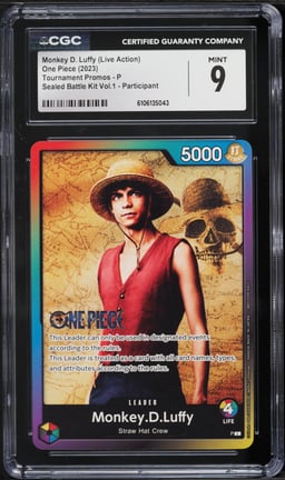 2023 One Piece Tournament Sealed Battle Kit 1 Participant Monkey D. Luffy Live Action L CGC 9
