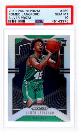 2019 Panini Prizm Silver Prizm Romeo Langford #260 PSA 10