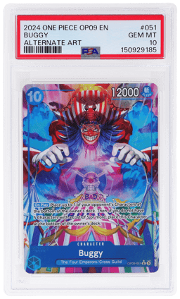 2024 One Piece Emperors In the New World Alternate Art Buggy #OP09-051 PSA 10