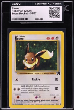 2000 Pokemon Team Rocket Eevee #55 CGC AUTH