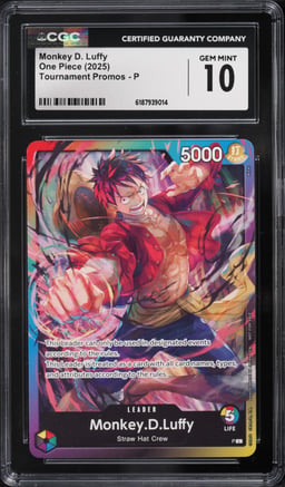 2025 One Piece Tournament Promo Leader Monkey D. Luffy #P CGC 10 GEM MINT
