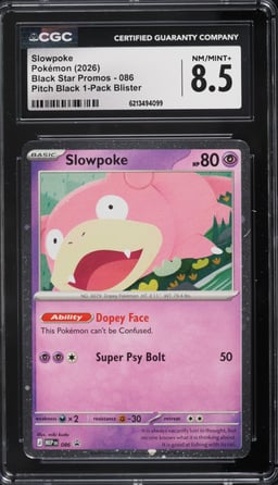 2026 Pokemon Mega Evolution Black Star Promo Pitch Black 1-Pack Blister Slowpoke #086 CGC 8.5