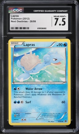 2012 Pokemon Next Destinies Lapras #26 CGC 7.5 NRMT+