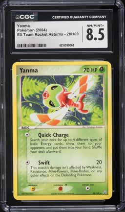 2004 Pokemon EX Team Rocket Returns Yanma #28 CGC 8.5 NM-MT+