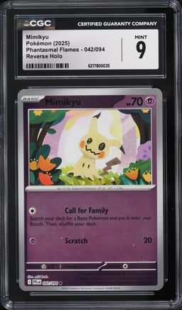 2025 Pokemon Mega Evolution Phantasmal Flames Reverse Holo Mimikyu #042 CGC 9 MINT