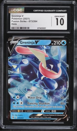 2021 Pokemon Sword & Shield Fusion Strike Holo Greninja V #73 CGC 10 GEM MINT