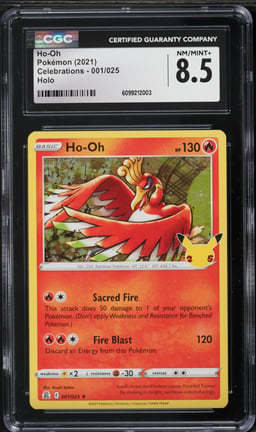 2021 Pokemon Sword & Shield Celebrations Holo Ho-Oh #1 CGC 8.5 NM-MT+