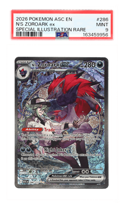 2026 Pokemon Mega Evolution Ascended Heroes Special Illustration Rare N's Zoroark Ex #286 PSA 9