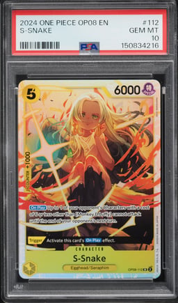 2024 One Piece Two Legends SR S-Snake #OP08-112 PSA 10 GEM MINT