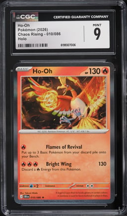 2026 Pokemon Mega Evolution Chaos Rising Holo Ho-Oh #10 CGC 9 MINT