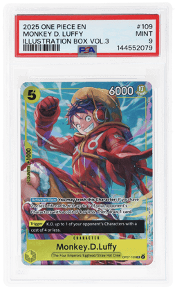 2025 One Piece Promos Illustration Box Volume 3 Monkey D. Luffy #OP07-109 PSA 9