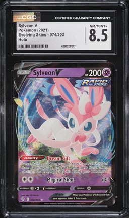 2021 Pokemon Sword & Shield Evolving Skies Holo Sylveon V #74 CGC 8.5 NM-MT+