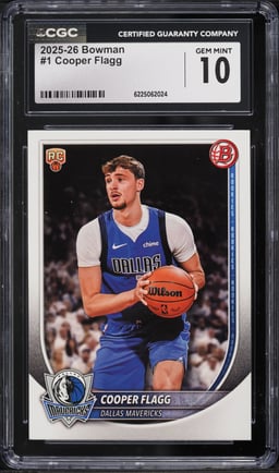 2025 Bowman Basketball Cooper Flagg ROOKIE #1 CGC 10 GEM MINT