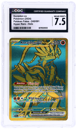 2024 Pokemon Scarlet and Violet Paldean Fates Hyper Rare Koraidon Ex #245 CGC 7.5