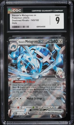 2025 Pokemon Scarlet & Violet Destined Rivals Holo Steven's Metagross ex #145 CGC 9 MINT