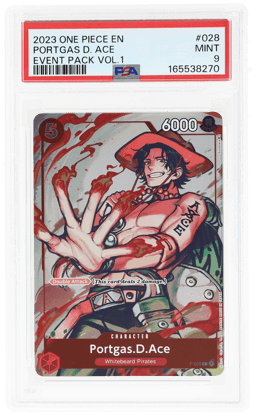 2023 One Piece Promotional Cards Treasure Cup Event Pack Volume 1 Portgas D. Ace #P-028 PSA 9