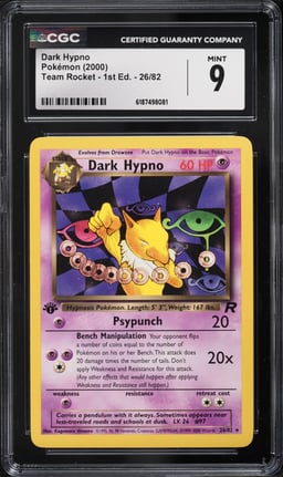 2000 Pokemon Team Rocket 1st Edition Dark Hypno #26 CGC 9 MINT