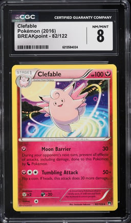 2016 Pokemon XY BREAKpoint Clefable #82 CGC 8 NM-MT