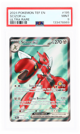 2024 Pokemon Scarlet and Violet Temporal Forces Ultra Rare Scizor Ex #195 PSA 9