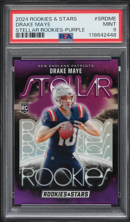 2024 Panini Stars Stellar Purple Drake Maye ROOKIE /35 #SR-DME PSA 9 MINT