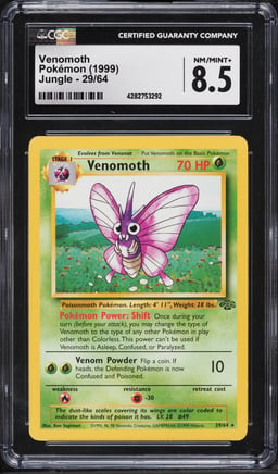 1999 Pokemon Jungle Venomoth #29 CGC 8.5 NM-MT+