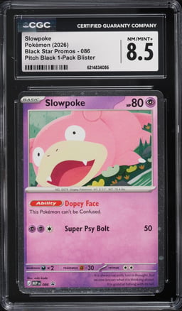 2026 Pokemon Mega Evolution Promo Pitch Black Slowpoke #86 CGC 8.5 NM-MT+