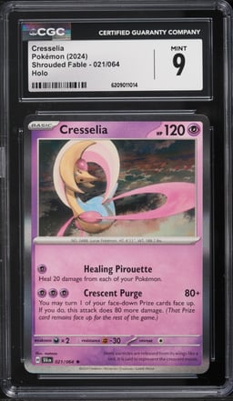 2024 Pokemon Scarlet & Violet Shrouded Fable Holo Cresselia #21 CGC 9 MINT
