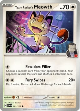 2026 Team Rocket's Meowth #161 Ascended Heroes