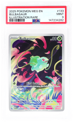 2025 Pokemon Mega Evolution Promo Illustration Rare Bulbasaur #133 PSA 9